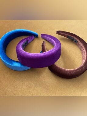 3 Velvet Padded Headbands